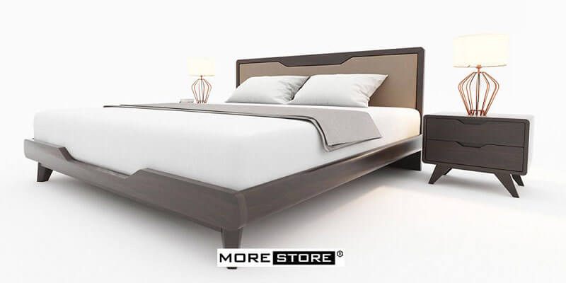 Mẫu giường ngủ hiện đại với thiết kế cách điệu ở phần đuôi giường-MHG 00014