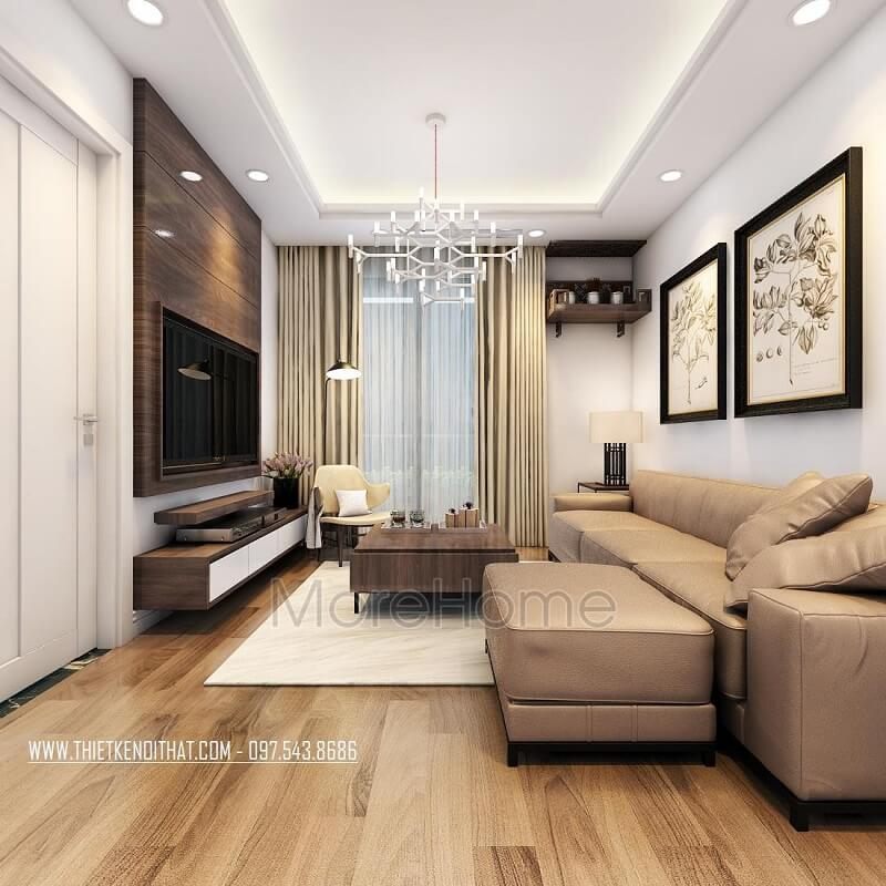 Bàn thờ treo tường đẹp được đặt ở góc tường của căn hộ chung cư giúp giảm thiểu diện tích sử dụng.